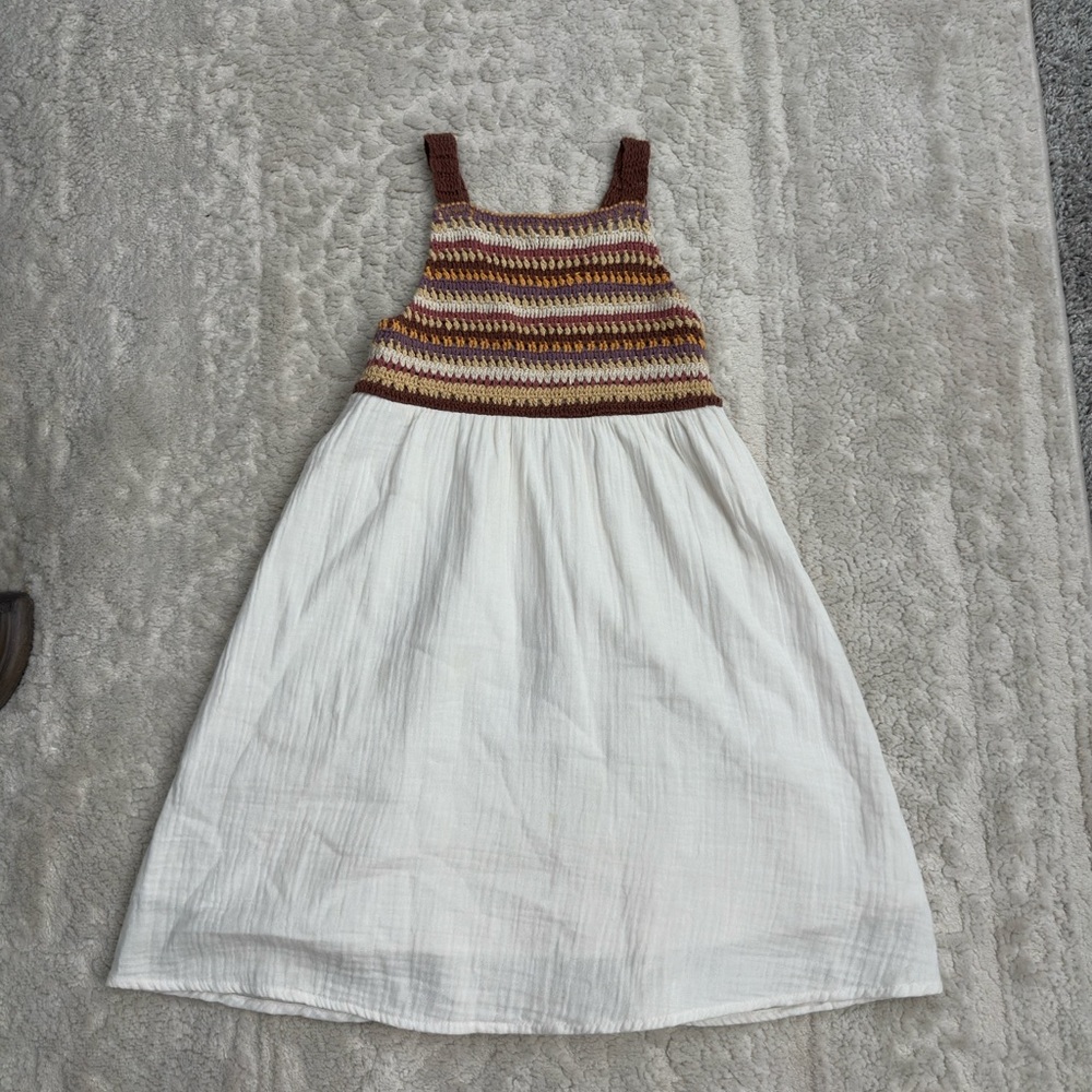 Zara crochet top gauze cotton dress